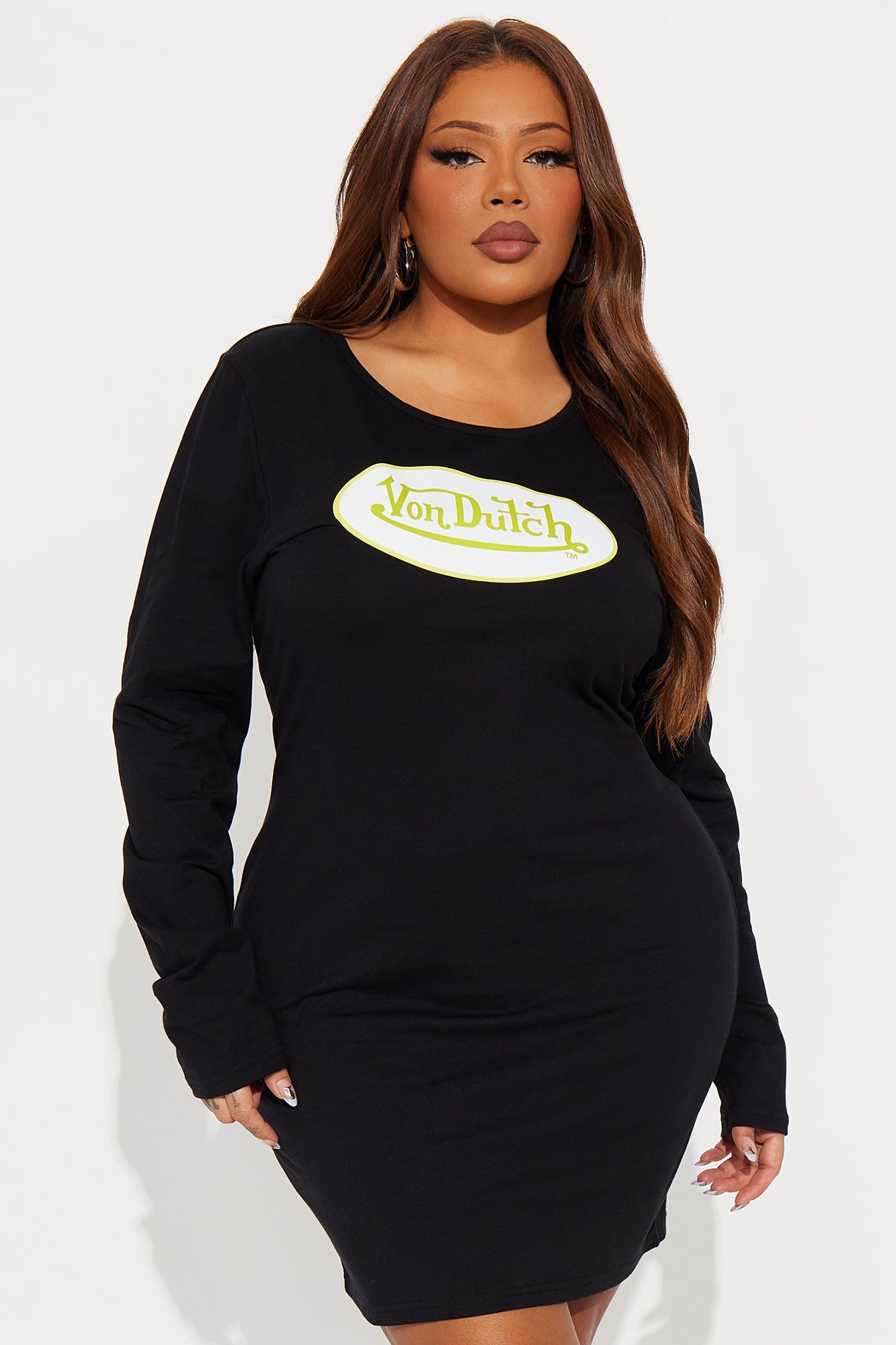 Von Dutch Logo Mini Dress - Black