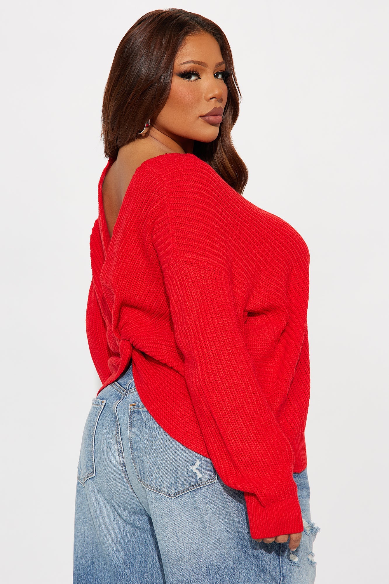 Falls Favorite Girl Sweater II - Tomato Red