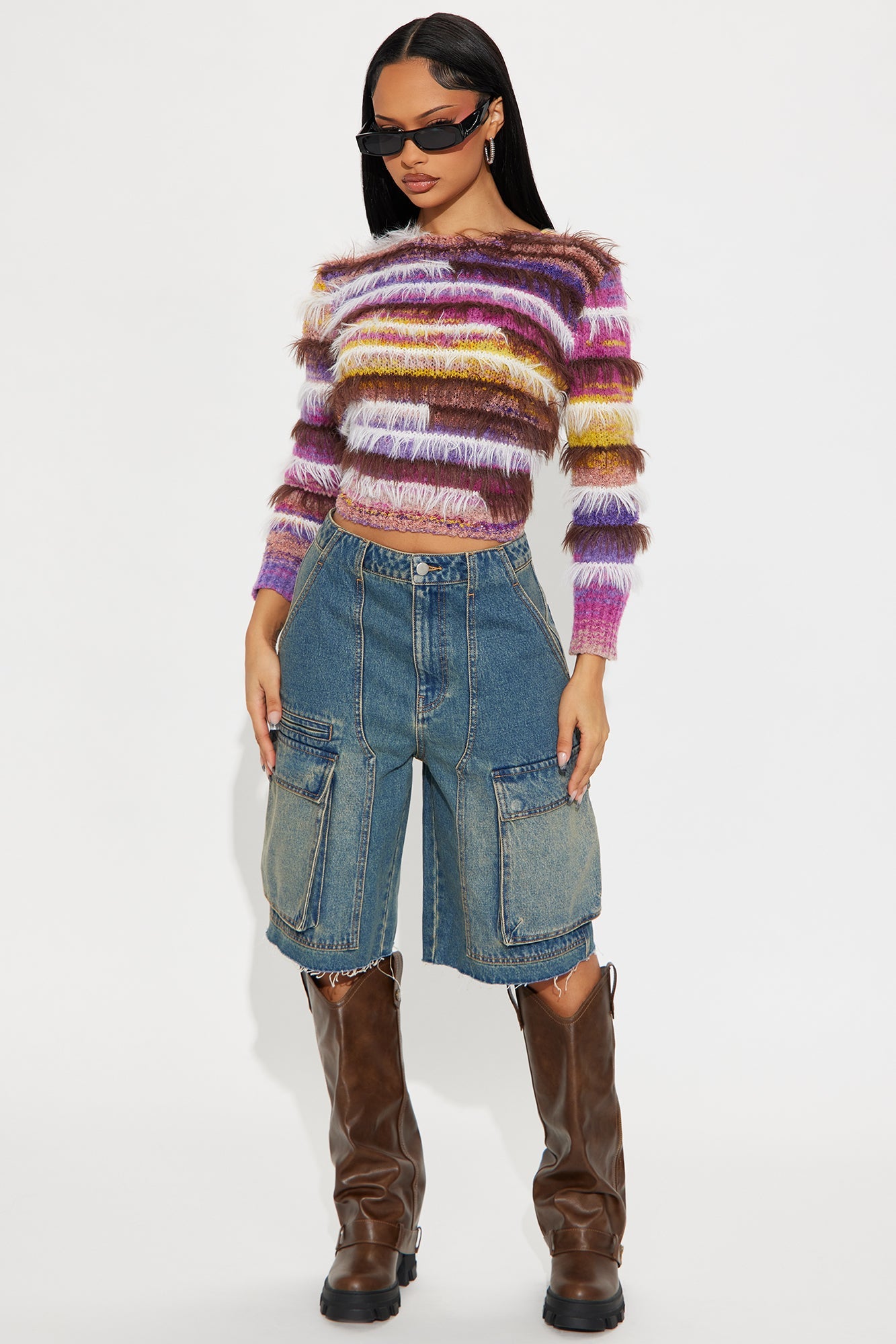 Parker Denim Cargo Jorts - Medium Wash