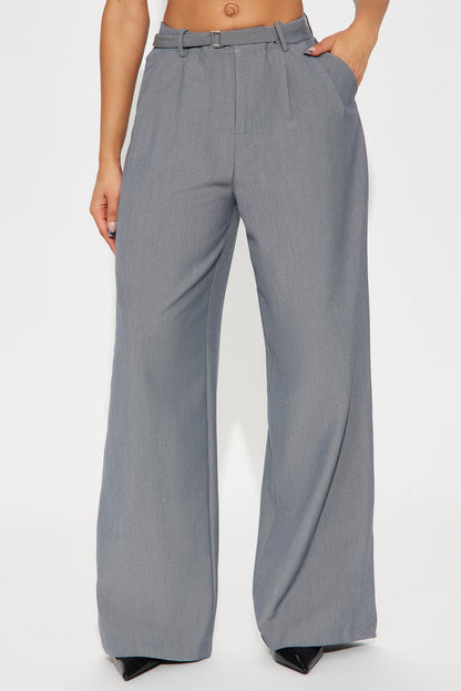 Mariza Mid Rise Wide Leg Trouser Pant 31 - Grey