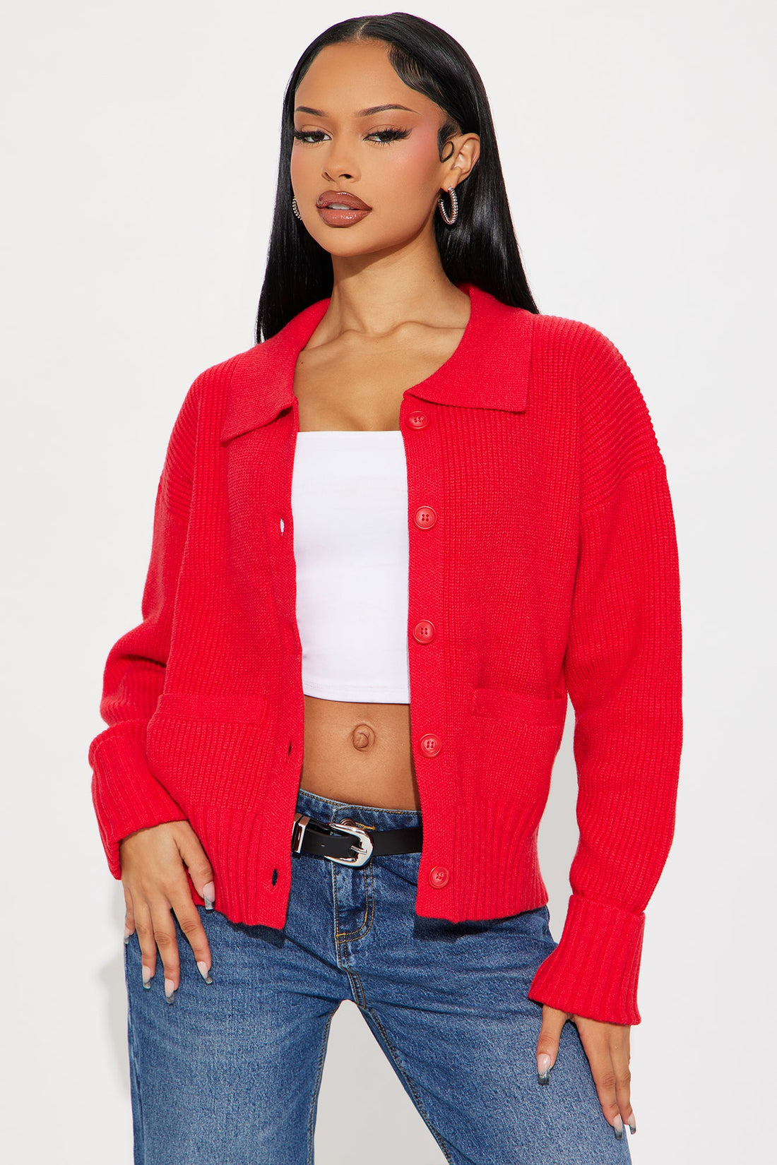 The Tanya Cardigan - Red