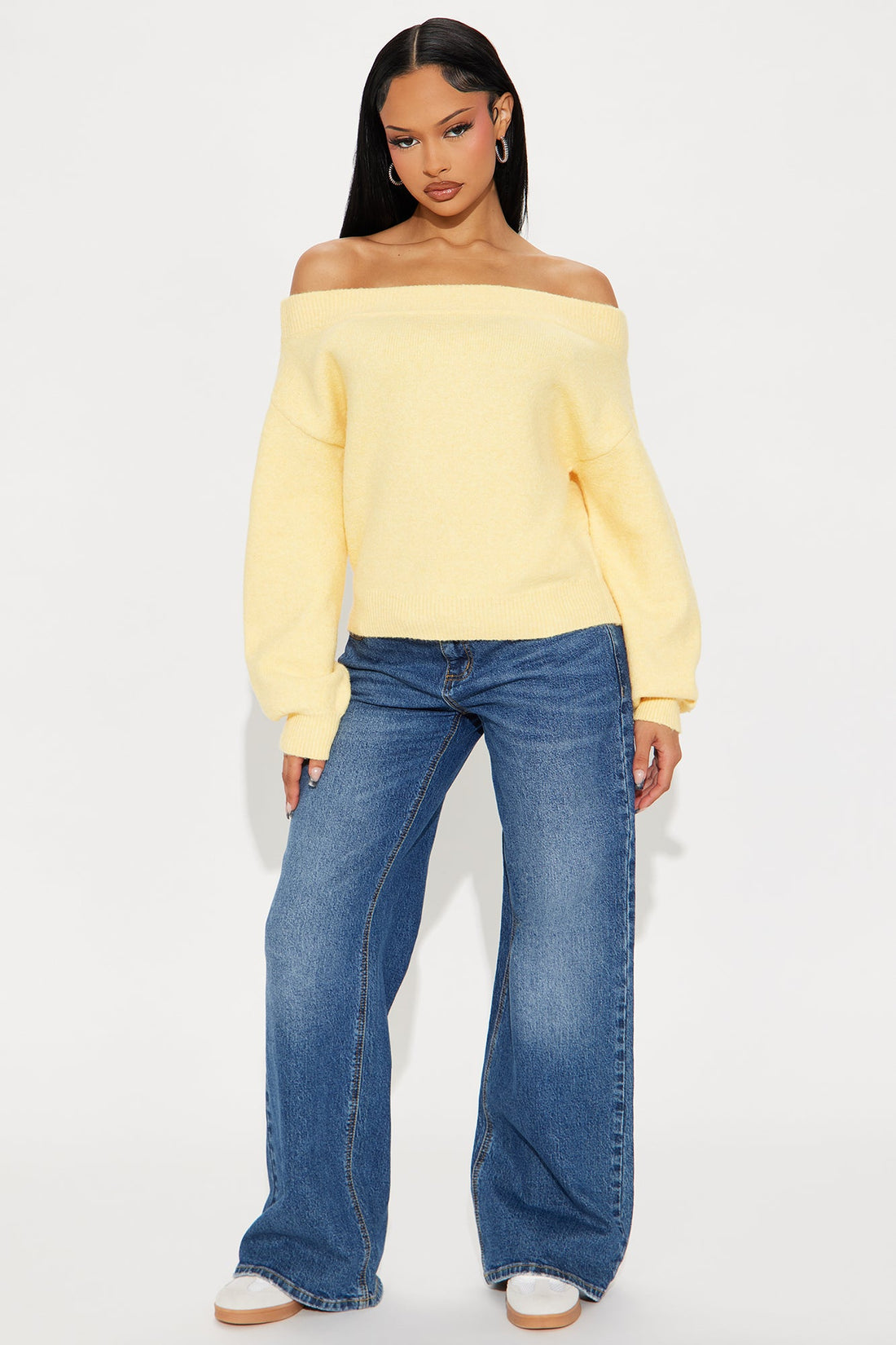 Dany Off Shoulder Sweater - Butter Yellow