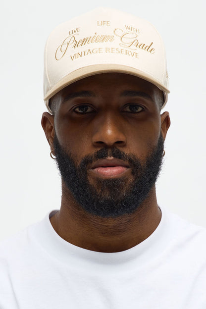 Premium Goods Structured Snapback Hat - Stone/Combo