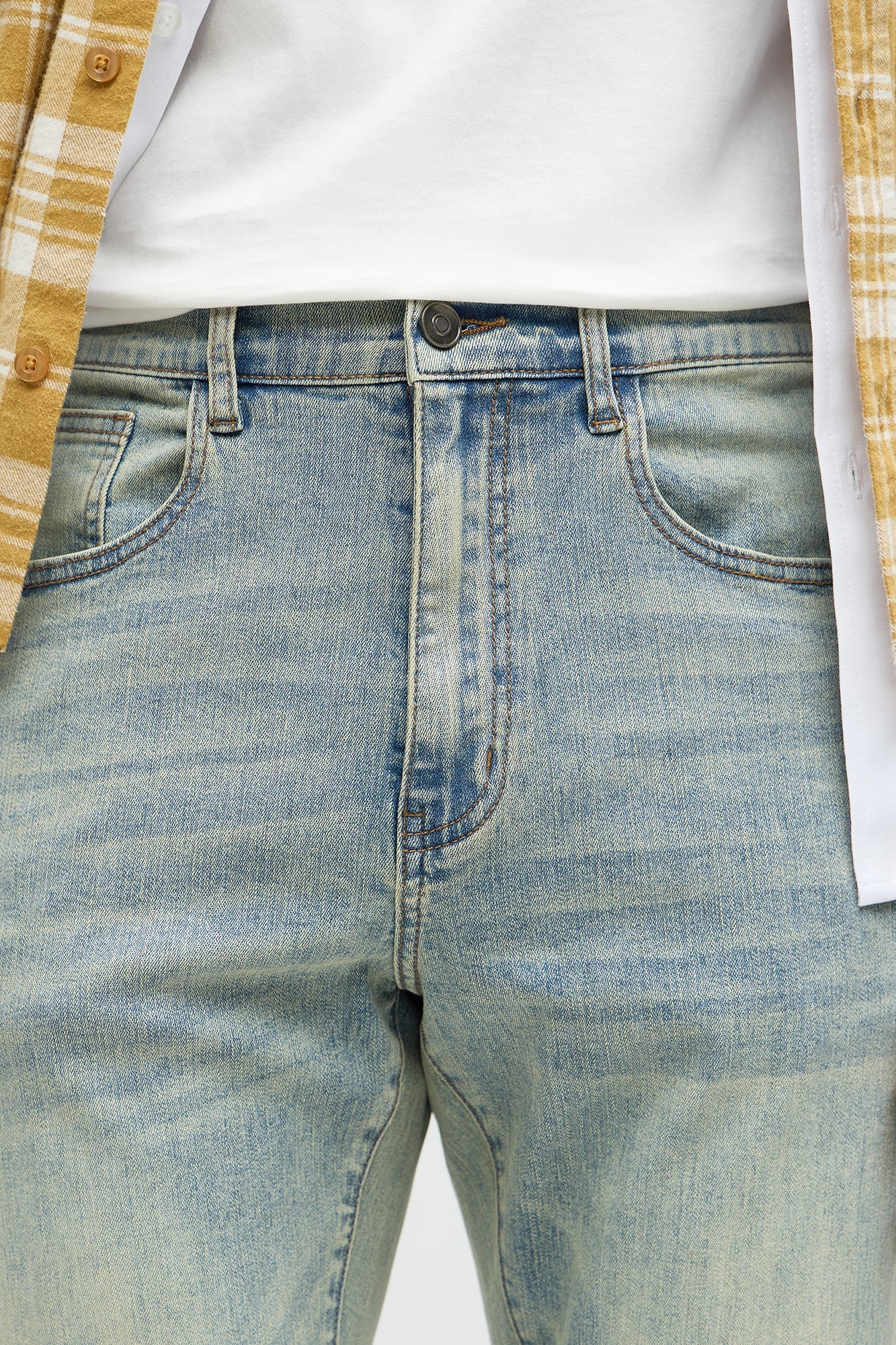 Stacked Skinny Flare Not Too Much Distressed Jean - Medium Wash