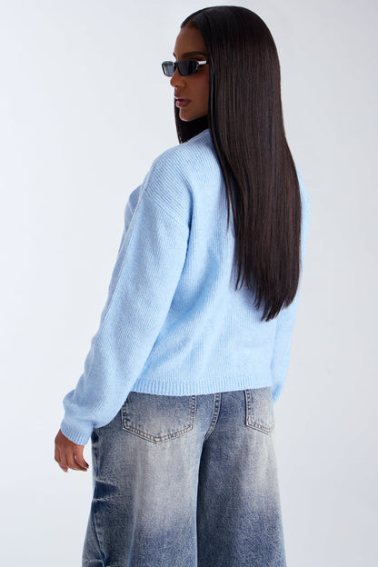 In Love With Fall Cardigan - Blue