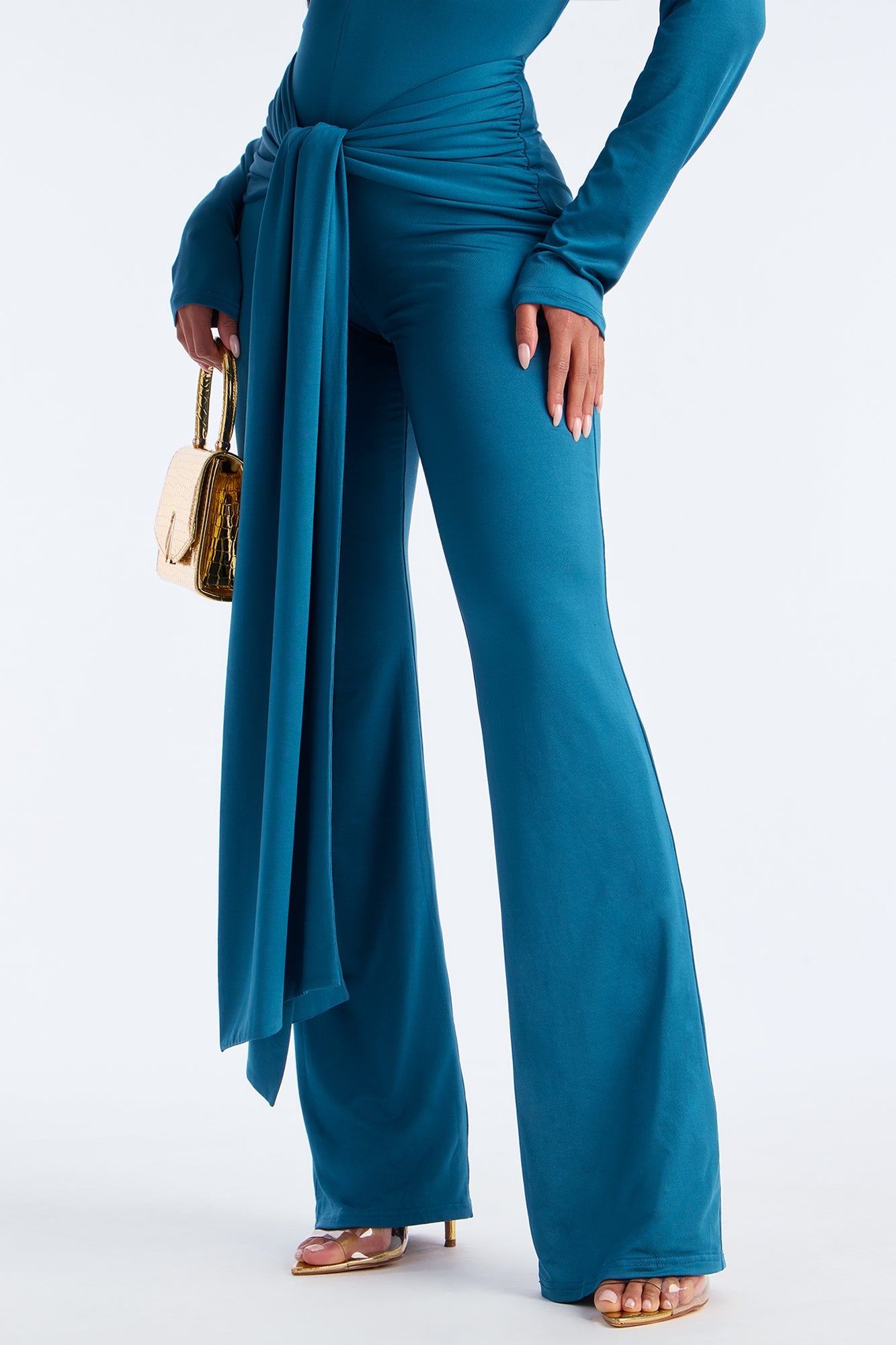 Nayla Long Sleeve Jumpsuit - Teal
