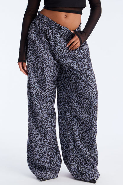 Do What You Will Leopard Pant - Charcoal/combo