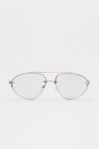 Tough Aviator Metal Frame Sunglasses - Black/Silver