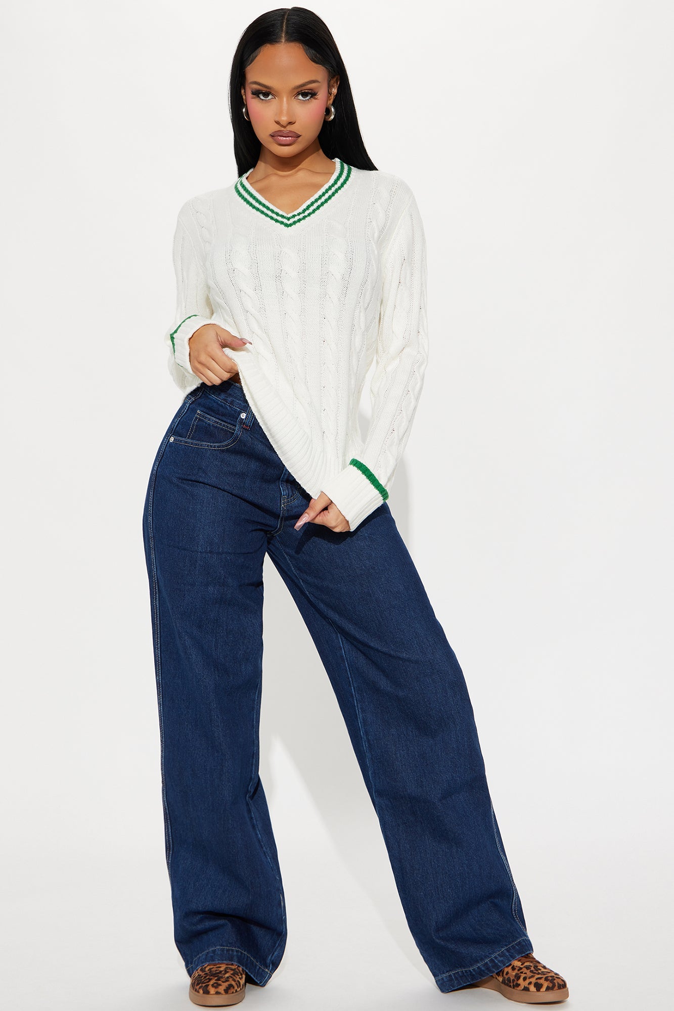 School Spirit Sweater - White/combo