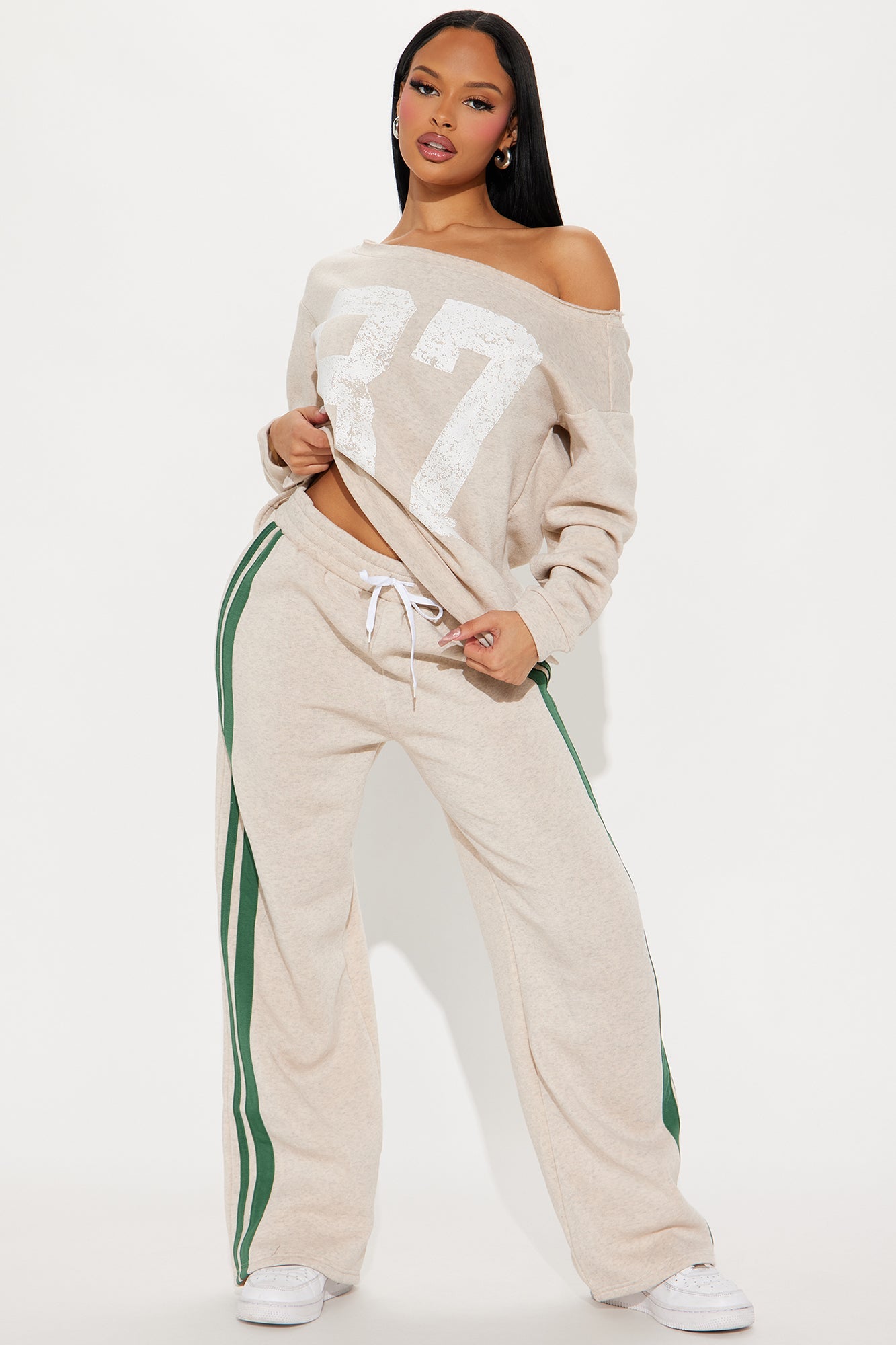 Eighty Seven Fleece Pant Set - Oatmeal