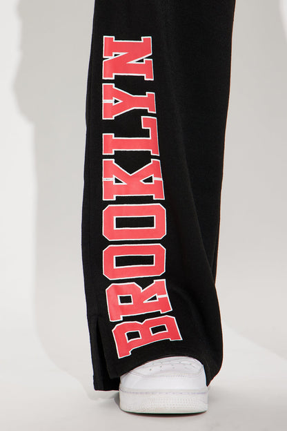 Brooklyn NY Fleece Pant Set - Black/Red