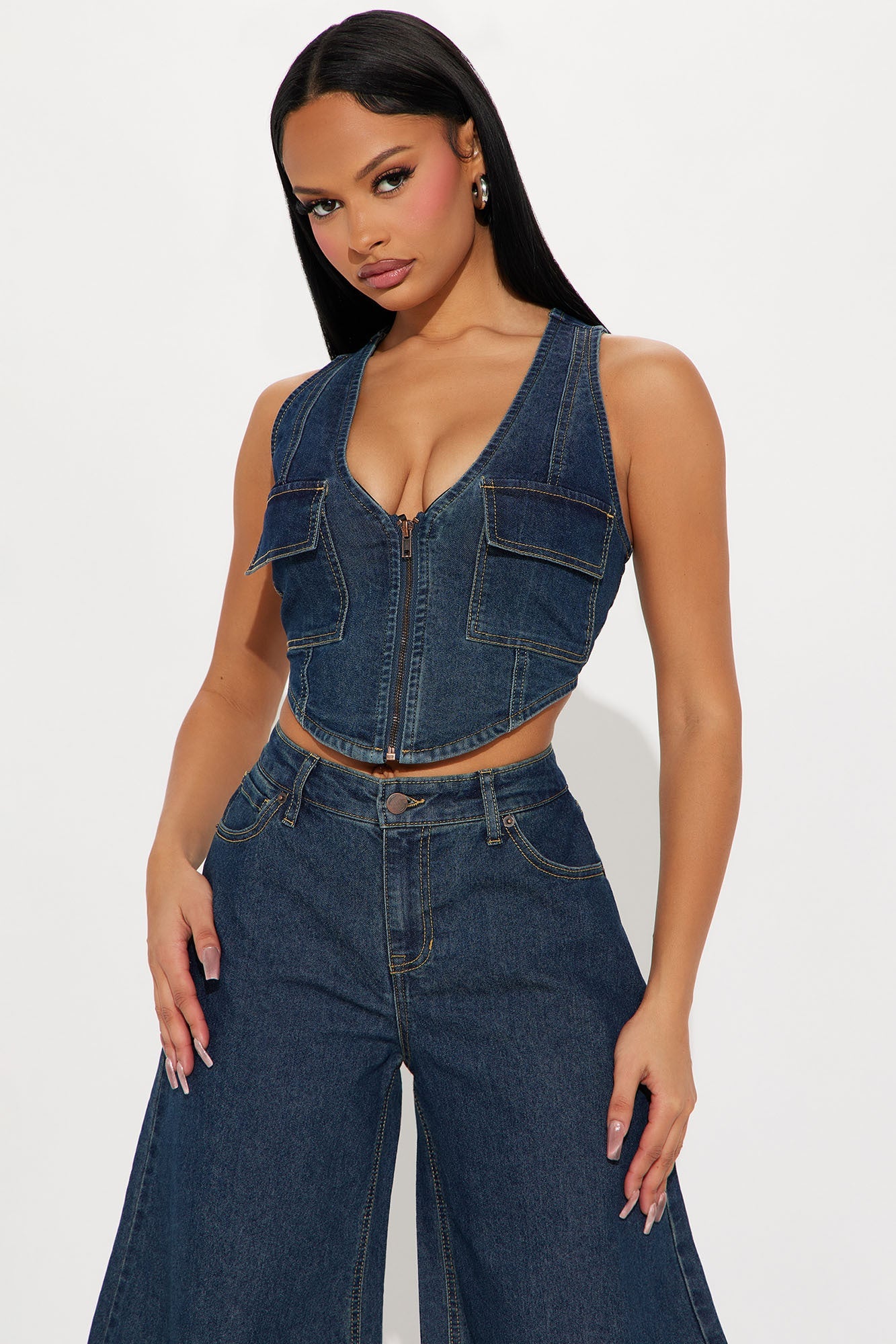 Taylor Barrel Jean Set - Dark Wash