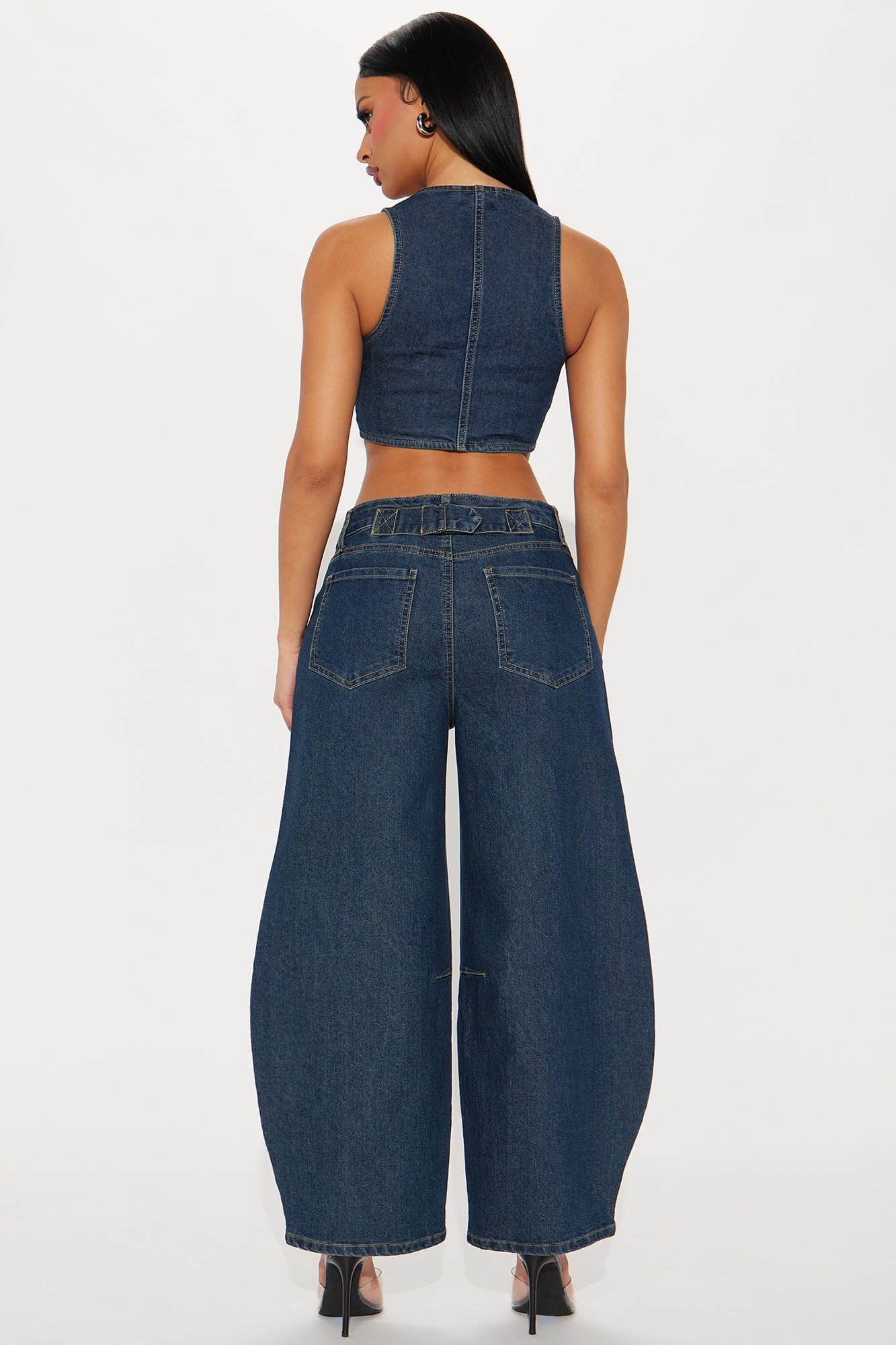 Taylor Barrel Jean Set - Dark Wash