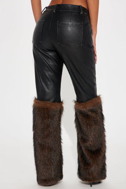 Cozy Girl Faux Leather Pant - Black