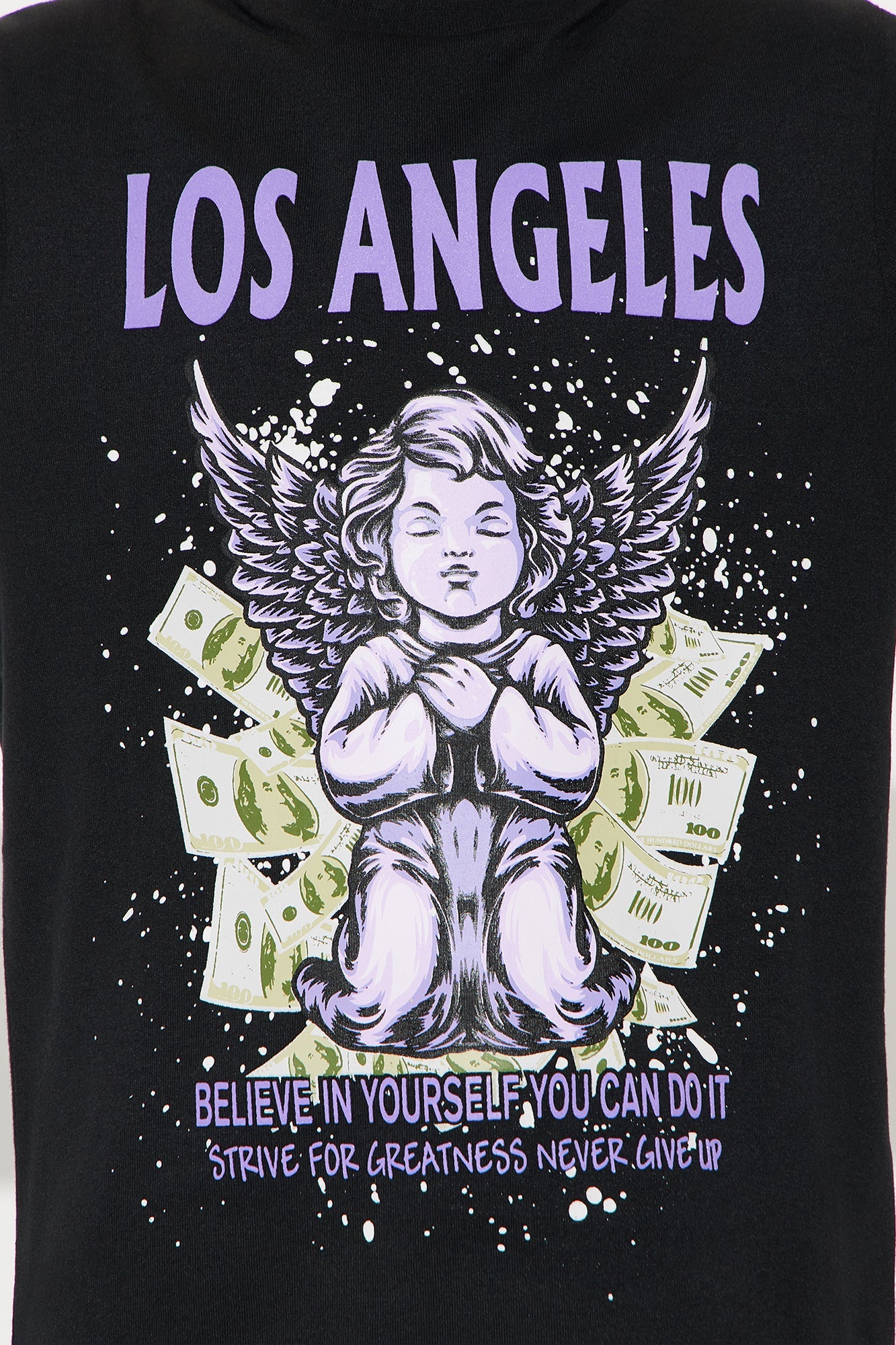 Mini LA Dreams Come True Print Long Sleeve Tee - Black
