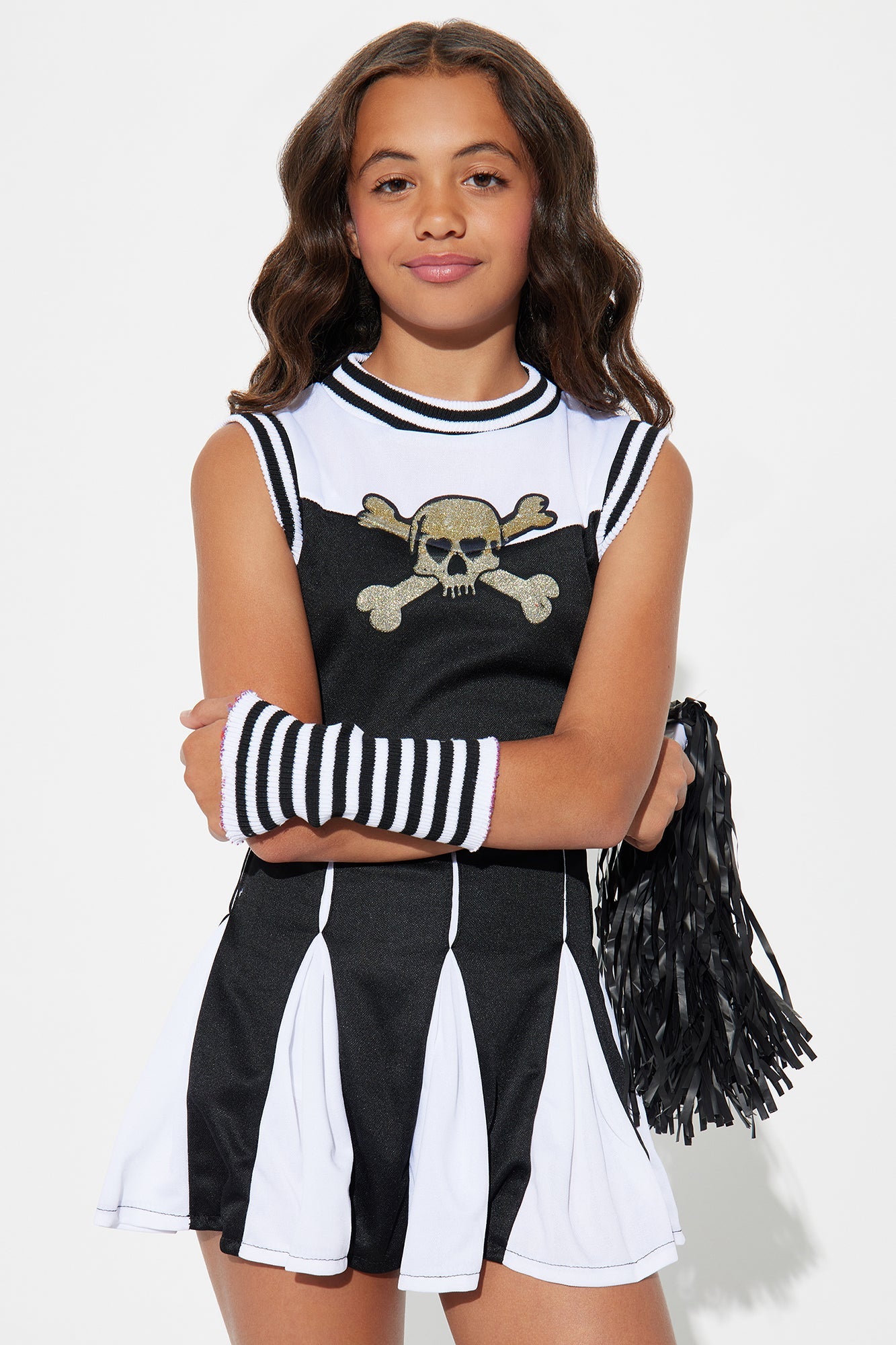 Mini Bad Spirit Cheerleader Costume - Black/combo