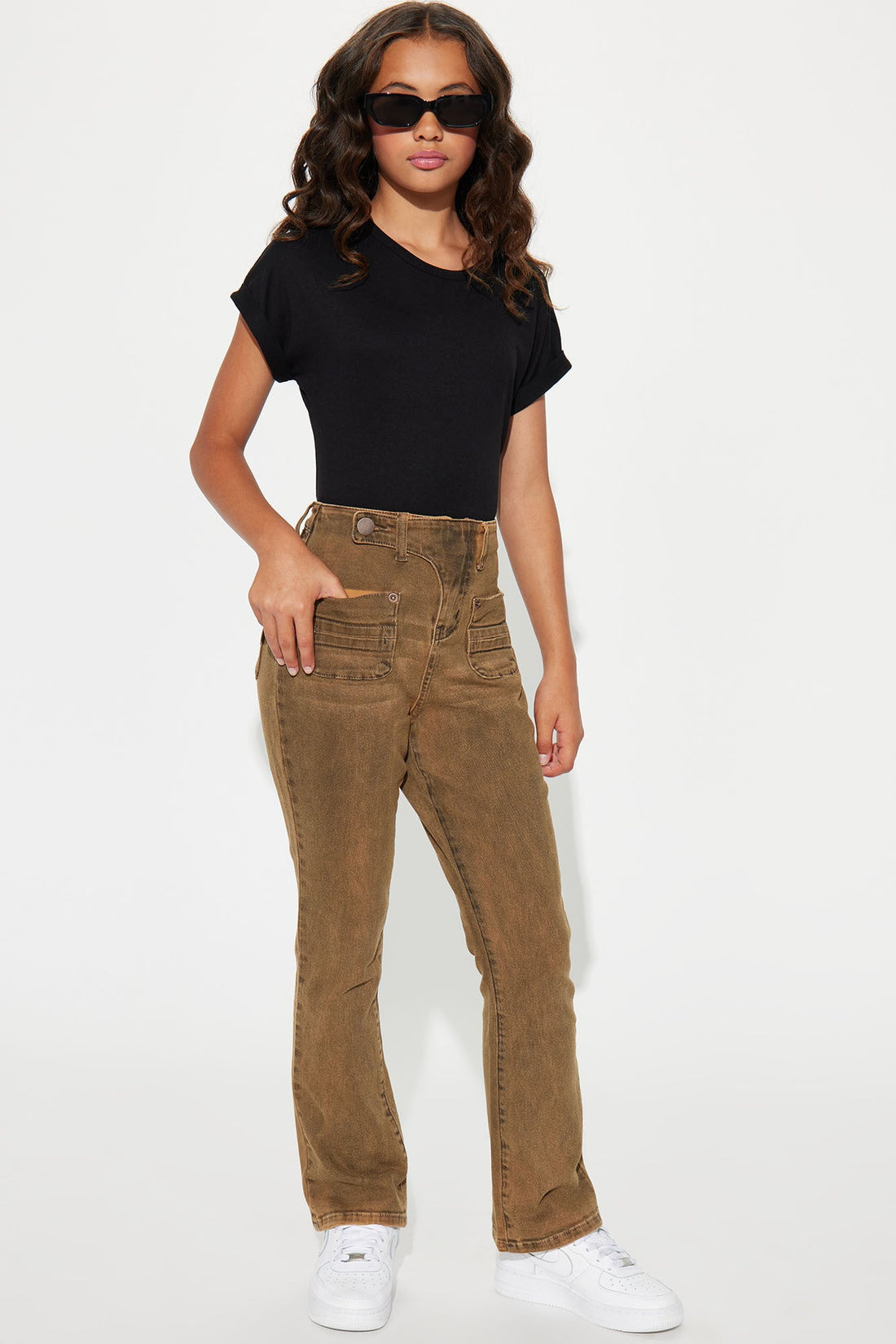 Mini Claudia Flare Pant - Brown