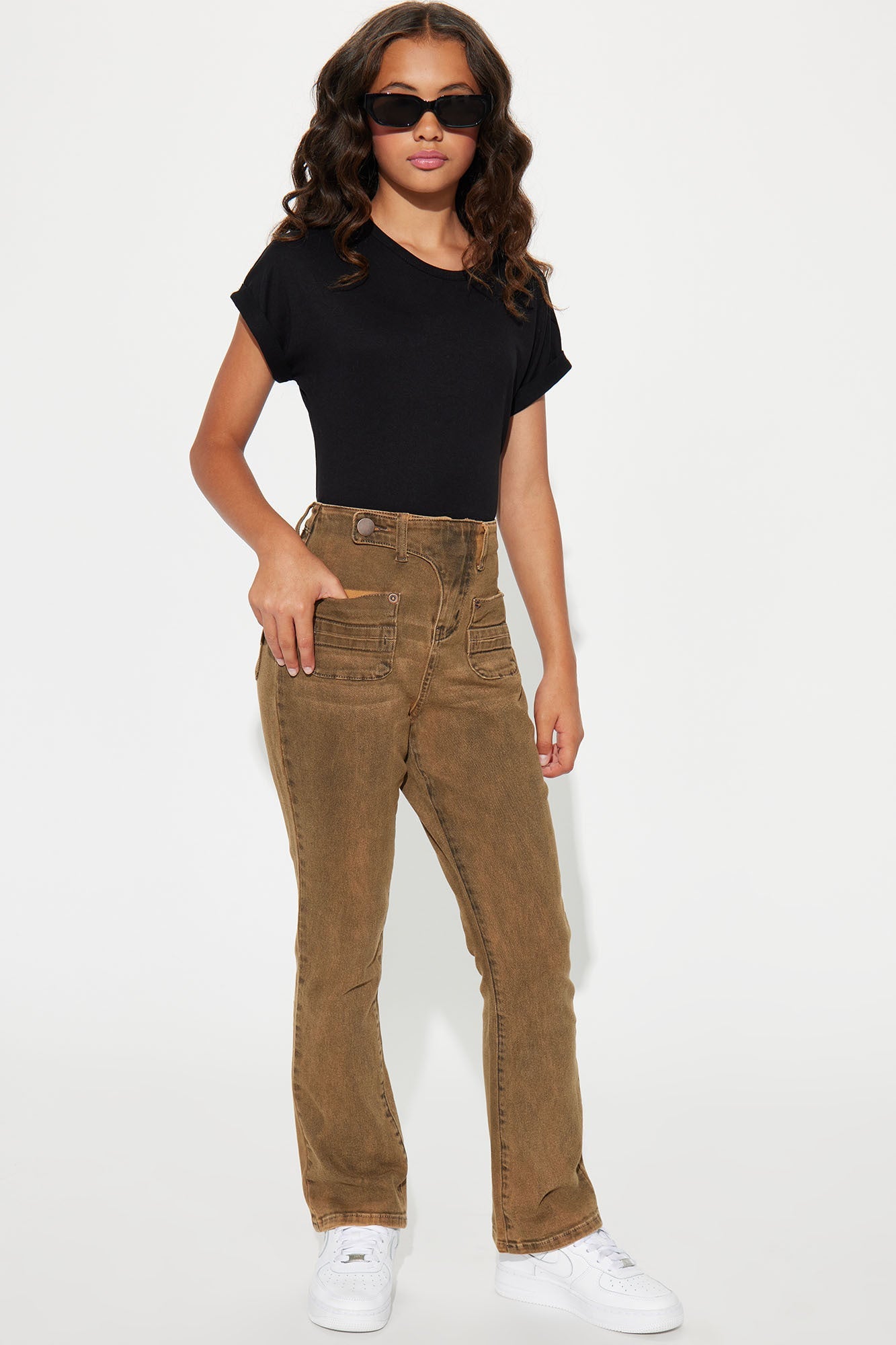 Mini Claudia Flare Pant - Brown