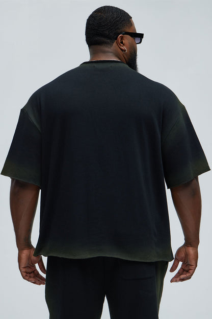 Tyson Blurred Lines Relaxed Fleece Tee - Black
