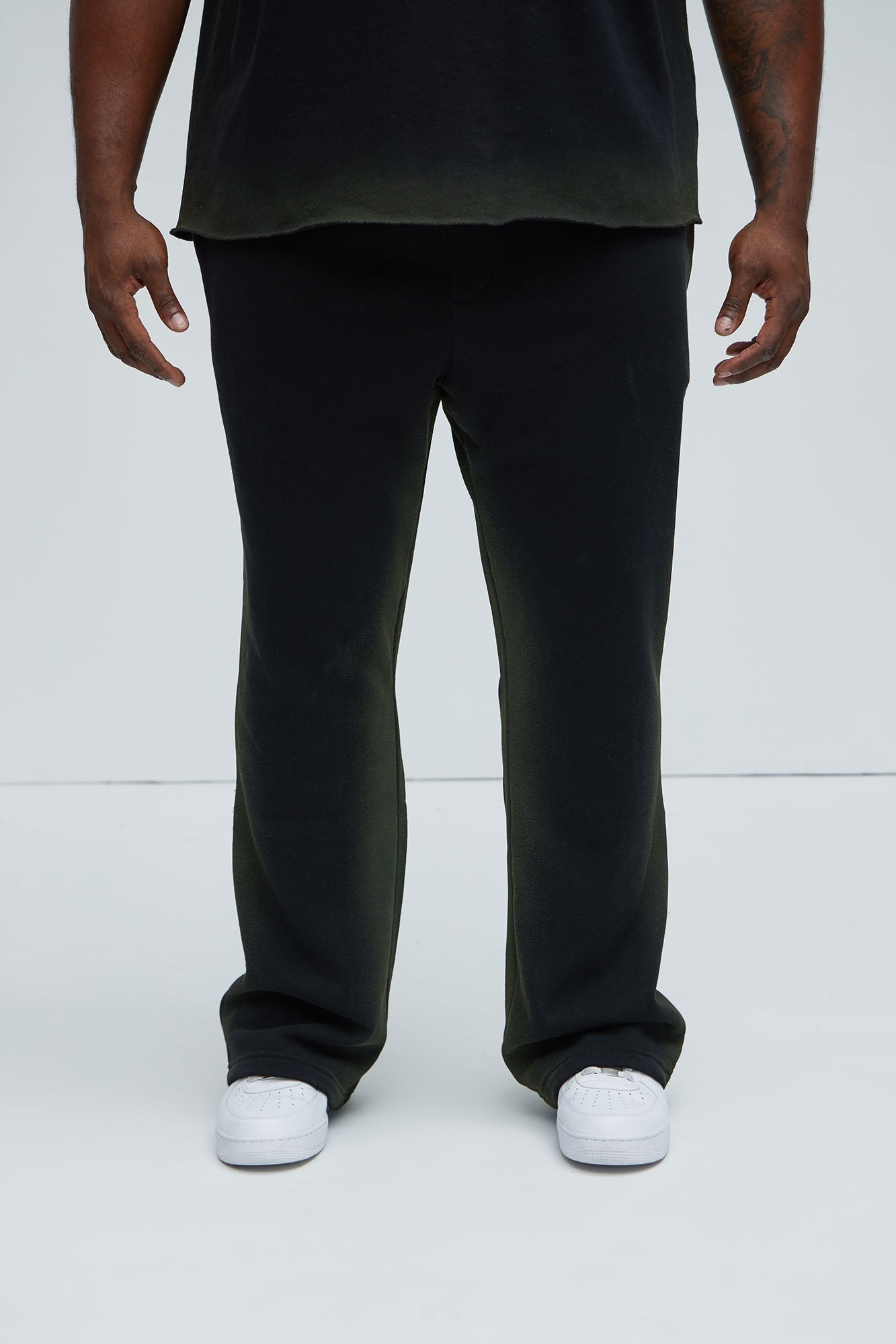 Tyson Blurred Lines Skinny Flare Sweatpants - Black