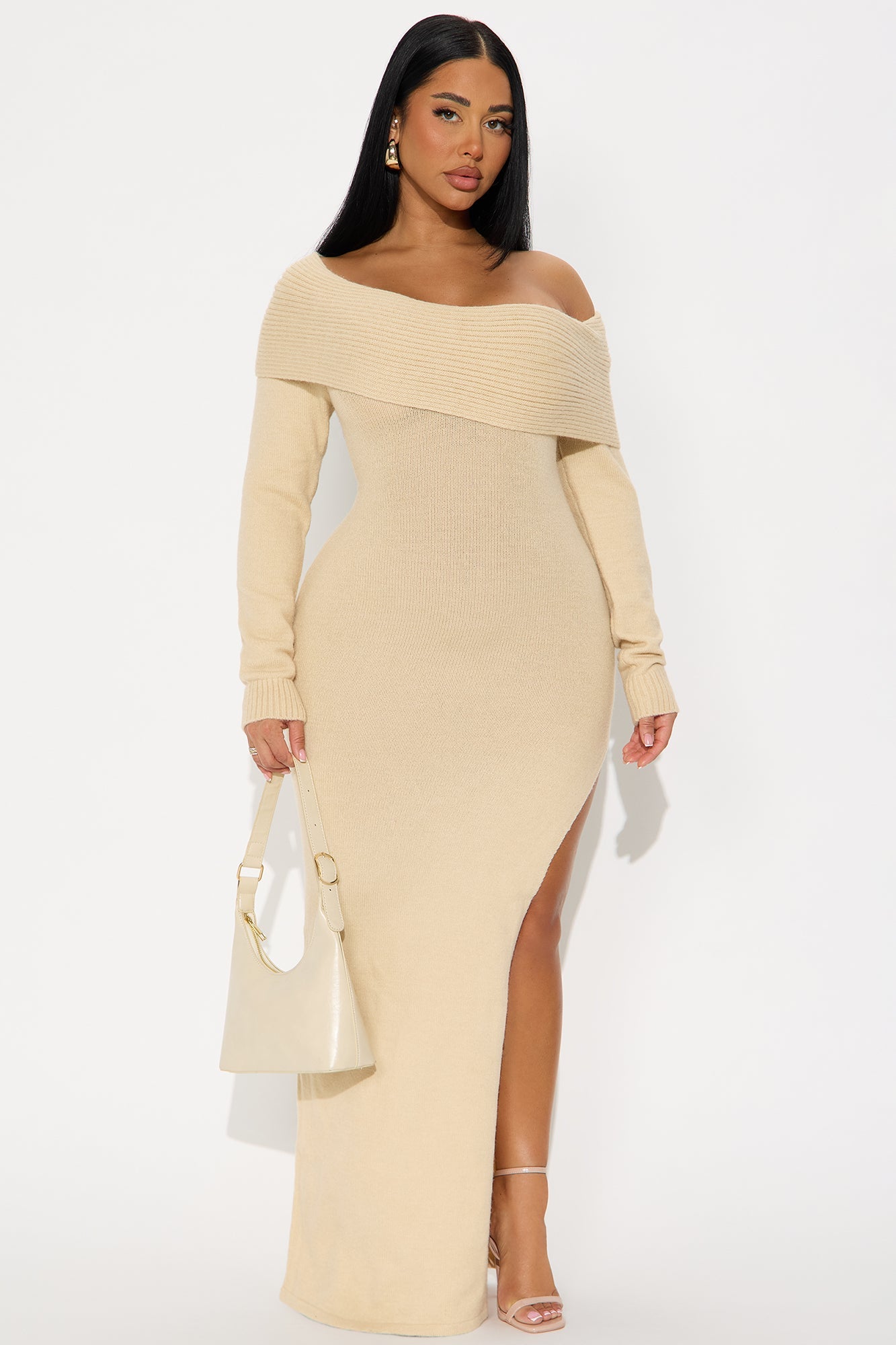 Caught Up Sweater Maxi Dress - Oatmeal