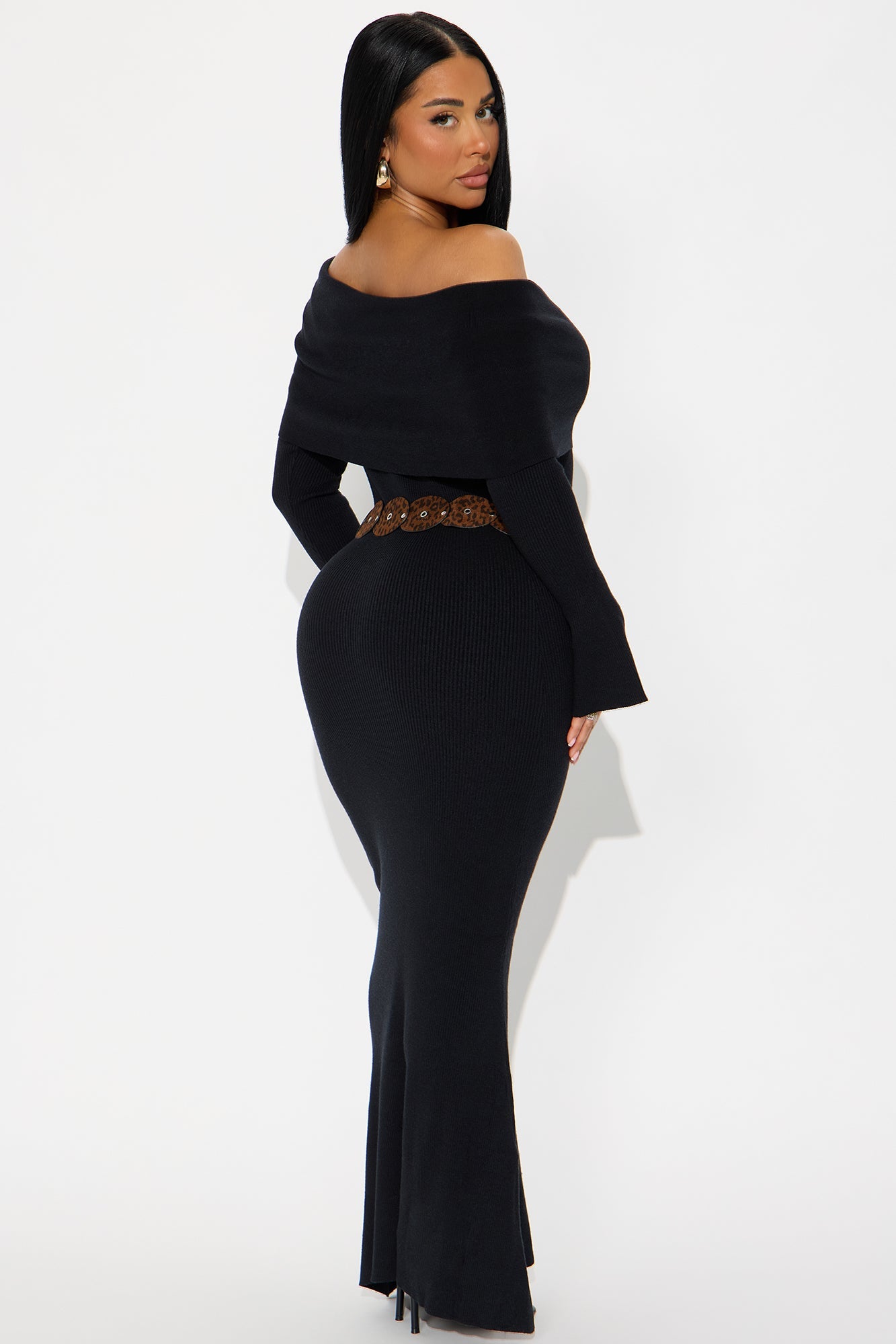 That Tone Sweater Maxi Dress - Black