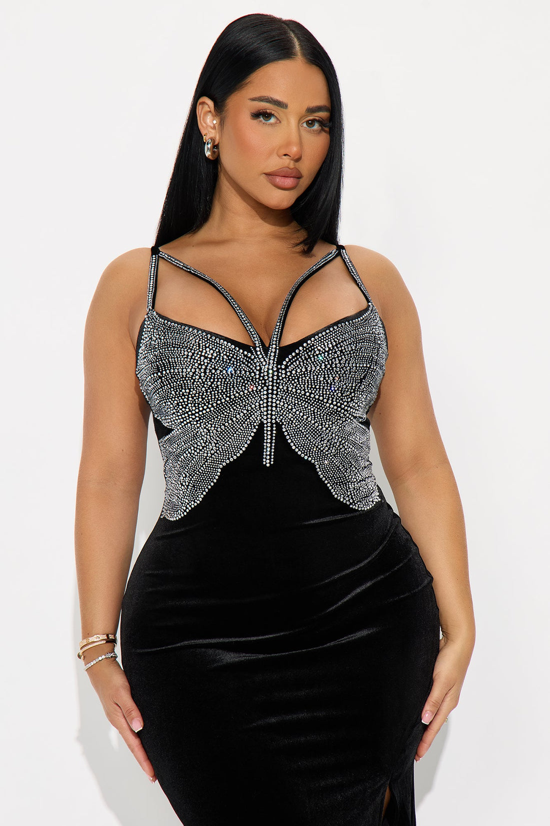 So Sweet Velvet Butterfly Gown - Black