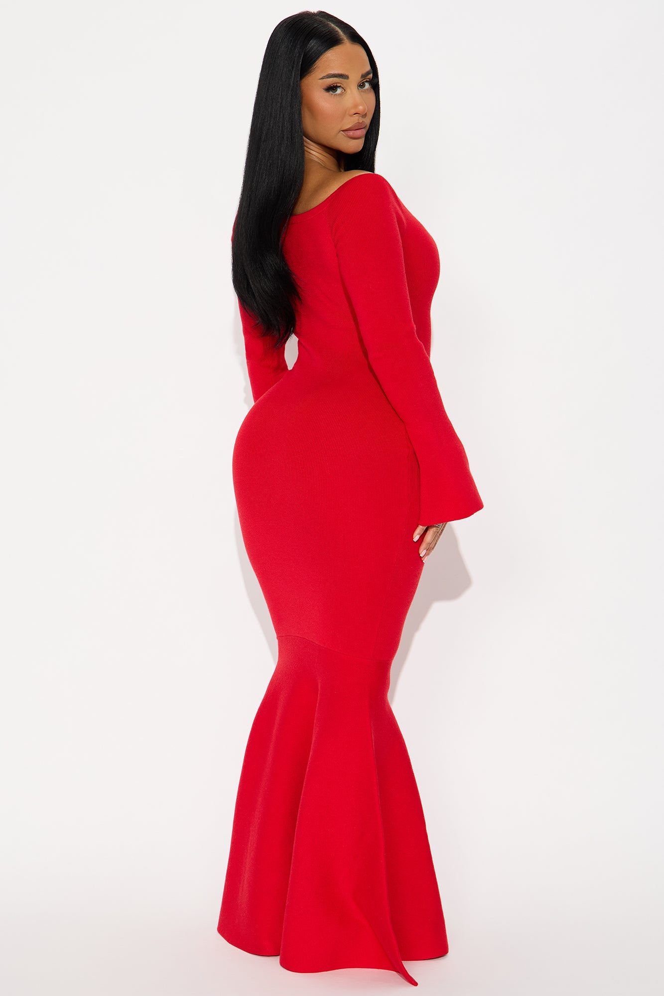 Kaelan Sweater Maxi Dress - Red
