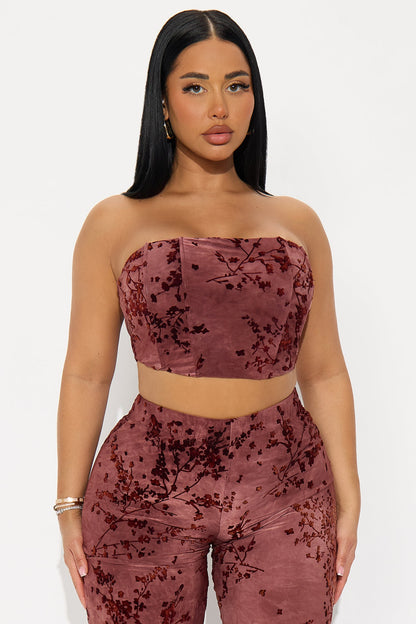 Angelique Corset Pant Set - Burgundy