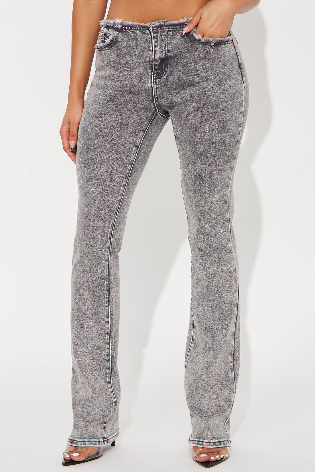 Highly Motivated Stretch Bootcut Jeans - Grey