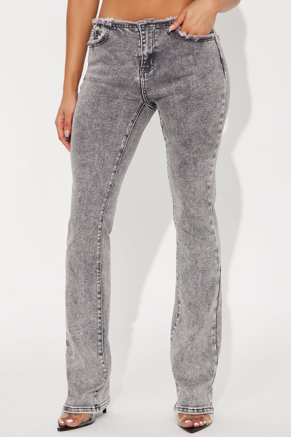 Highly Motivated Stretch Bootcut Jeans - Grey