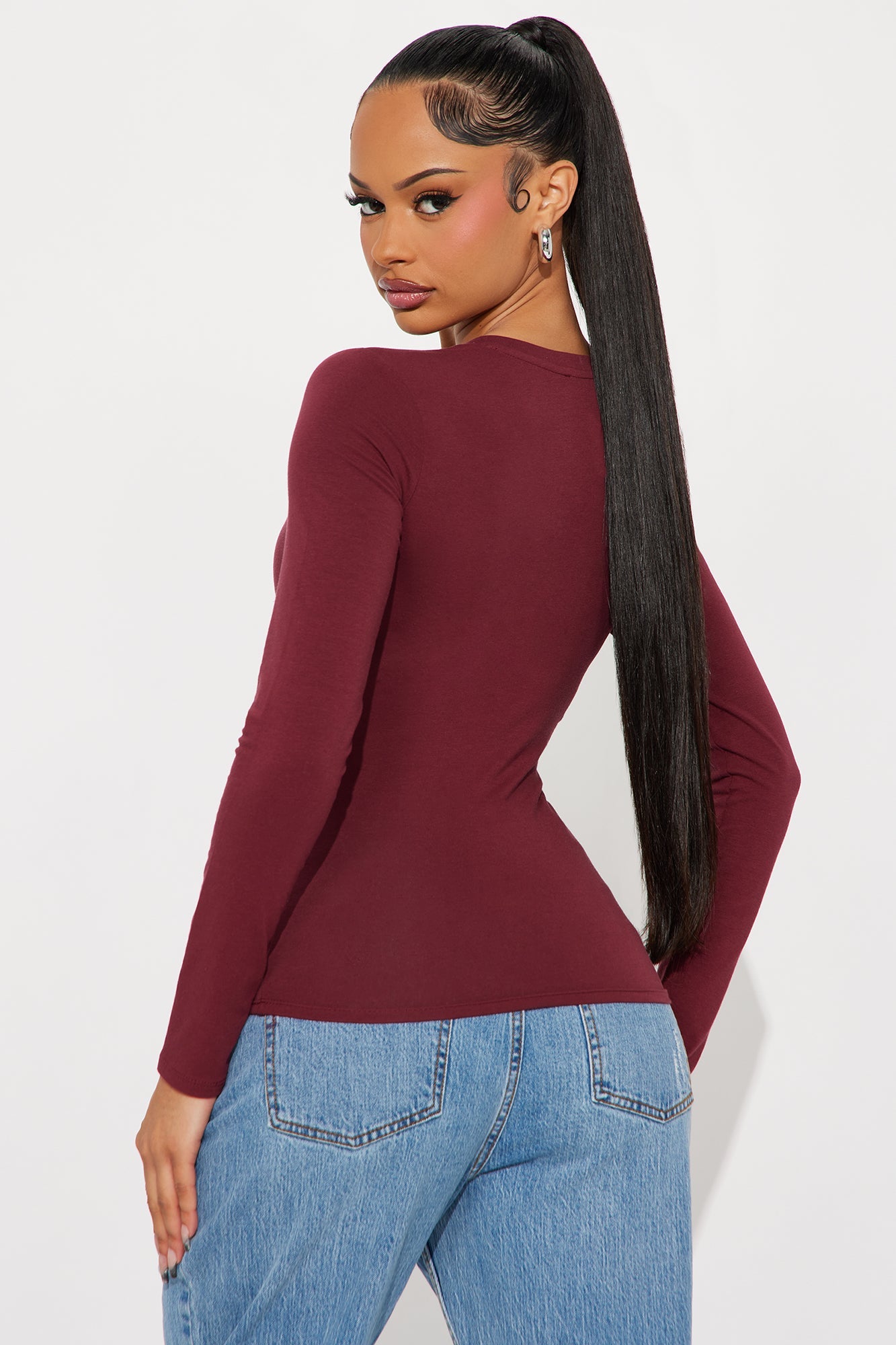 Nara Long Sleeve Top - Sangria