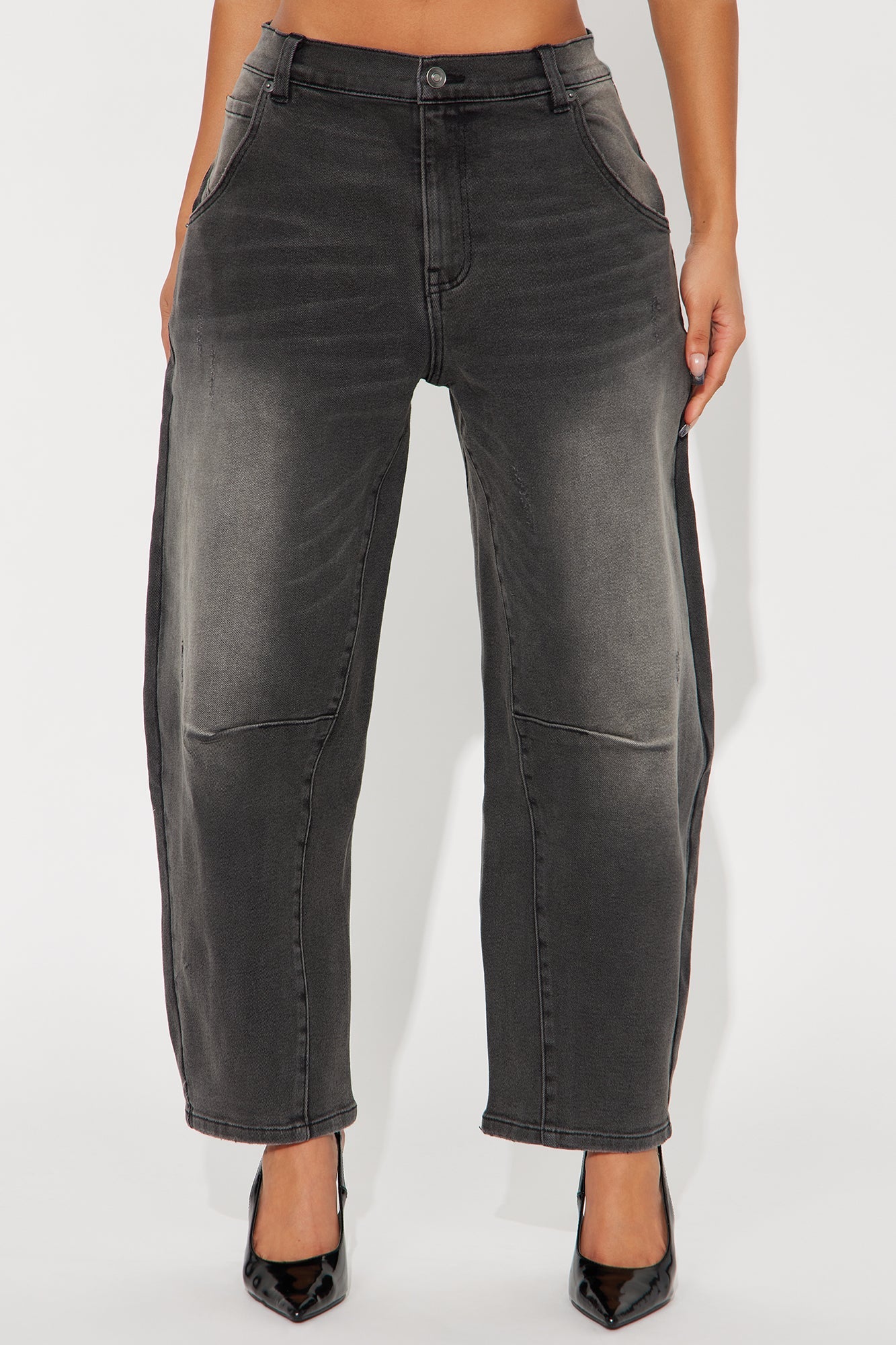 Bailey Horseshoe Leg Jeans - Black Wash