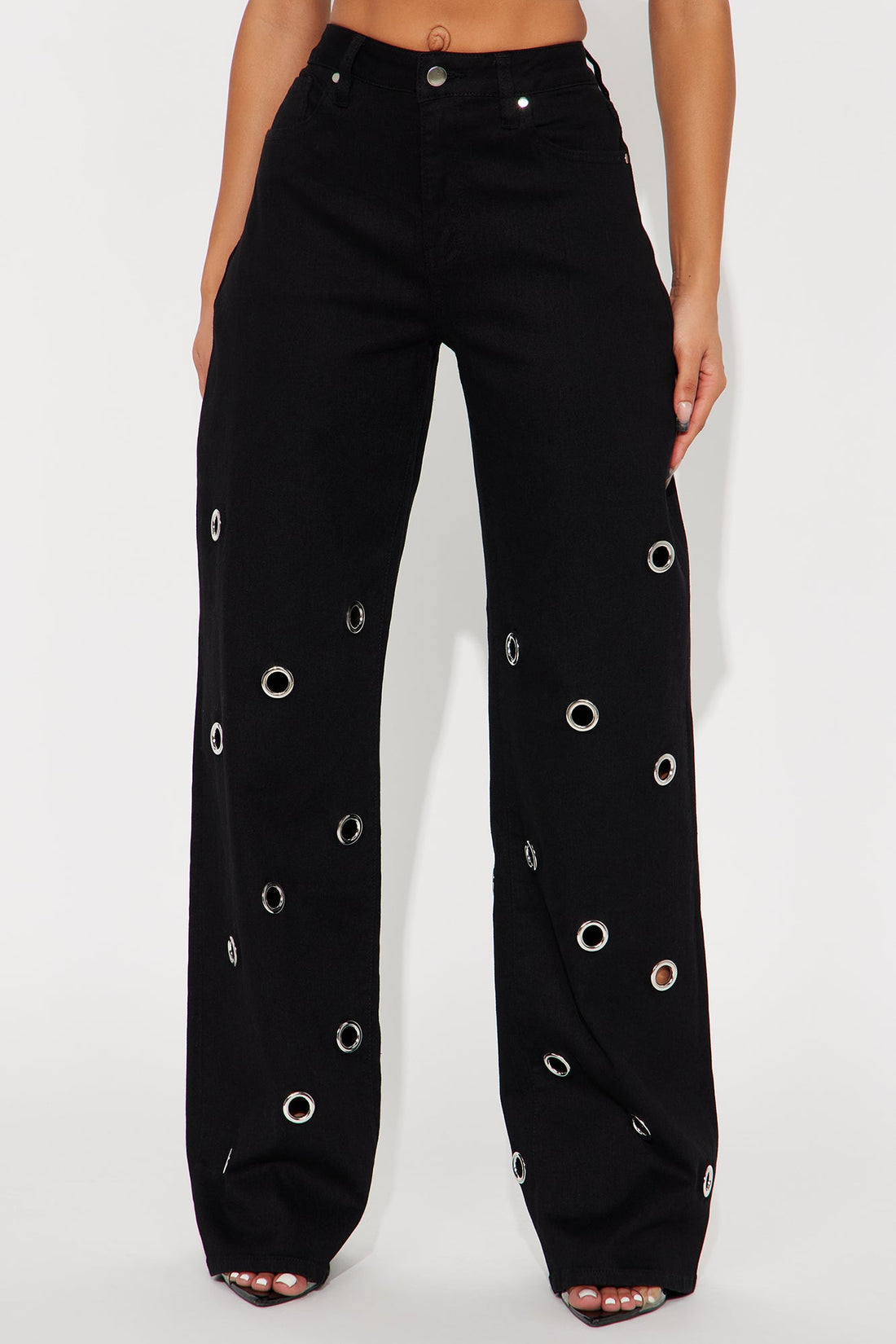 Talking In Circles Wide Leg Pant 34″ - Black