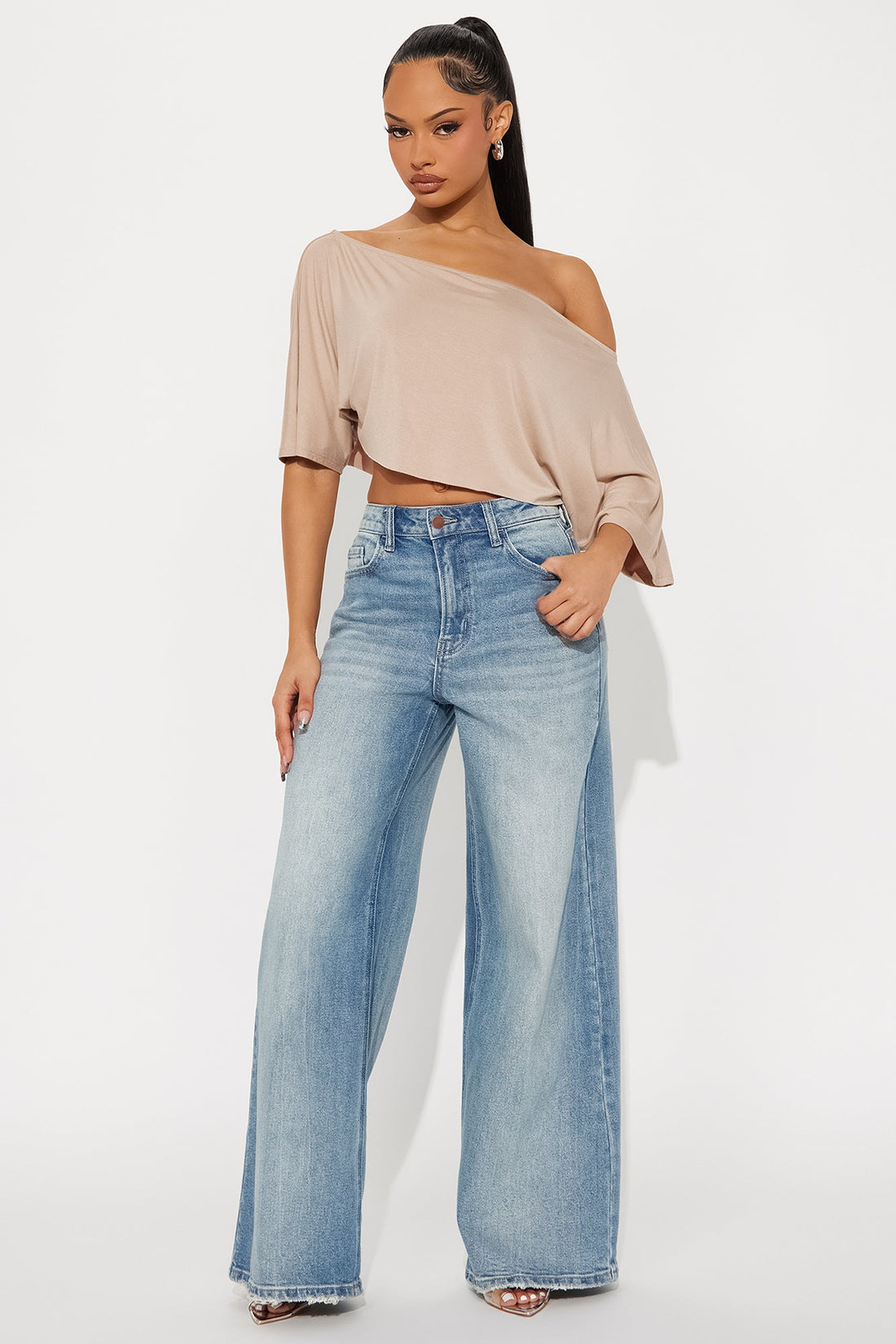 Rio Wide Leg Jeans - Medium Wash