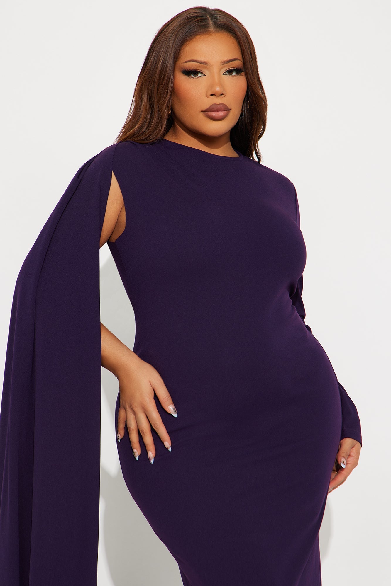 Heart Snatcher Draped Gown - Purple