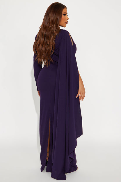 Heart Snatcher Draped Gown - Purple