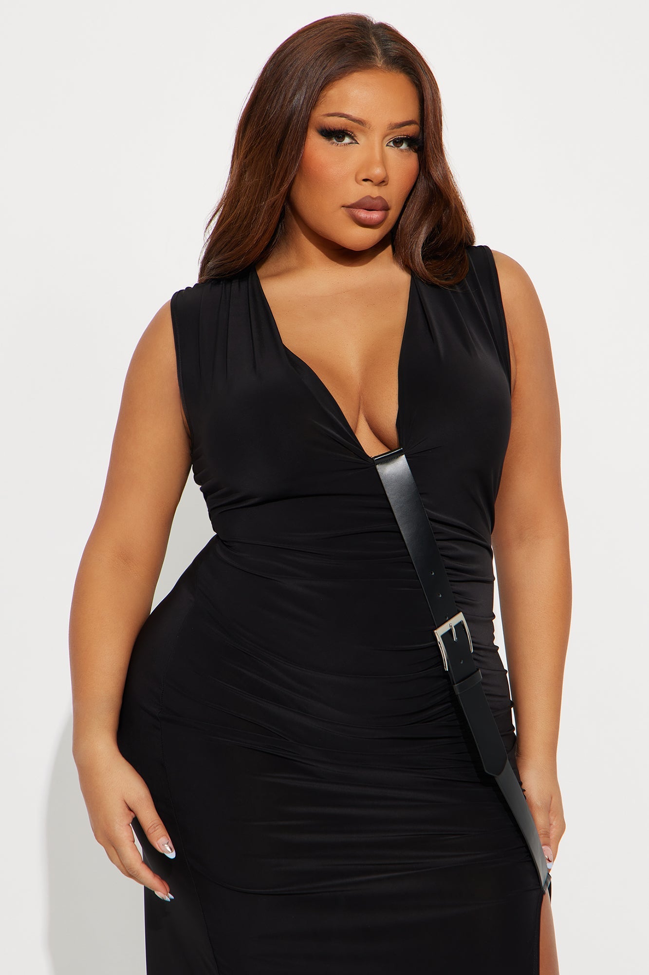 Loop Me In Belted Maxi Dress - Black