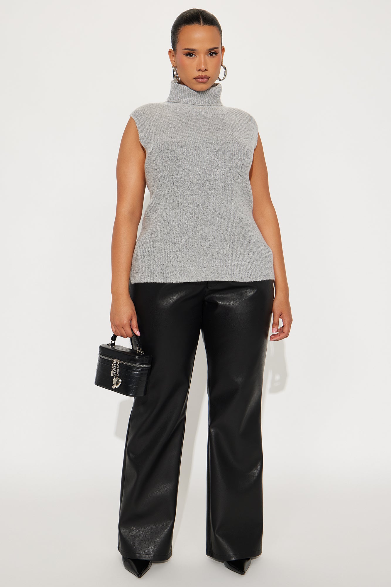 Like A Dime Turtle Neck Sweater - Heather Grey