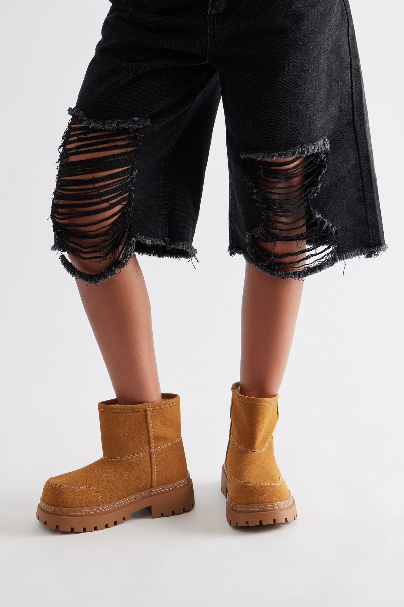 Illinois Faux Suede Booties - Camel