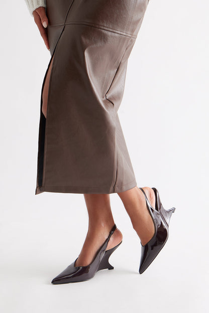 Briggs Slingback Wedges - Chocolate
