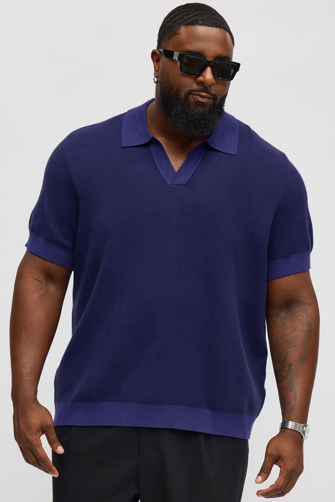 Eastport Johnny Collar Knit Top - Blue/combo
