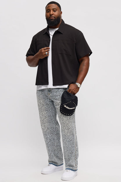 Slim Spot Me Out Leopard Jeans - Blue