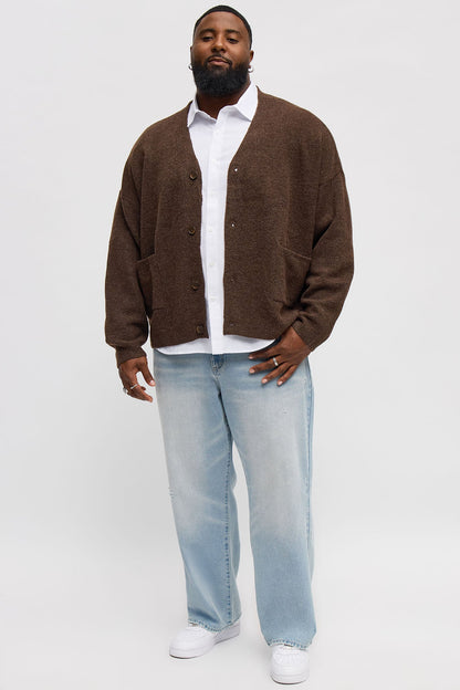 Cropped Harbor Ash Cardigan - Brown