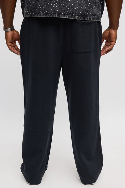 Straight Cowboy Rhinestone Sweatpants - Black Wash