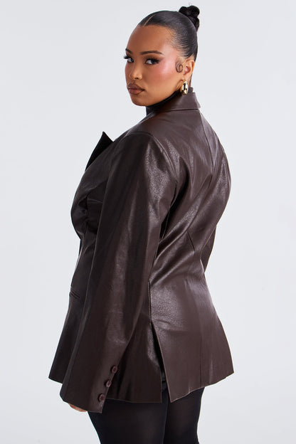 Phoebe Hourglass Blazer - Brown