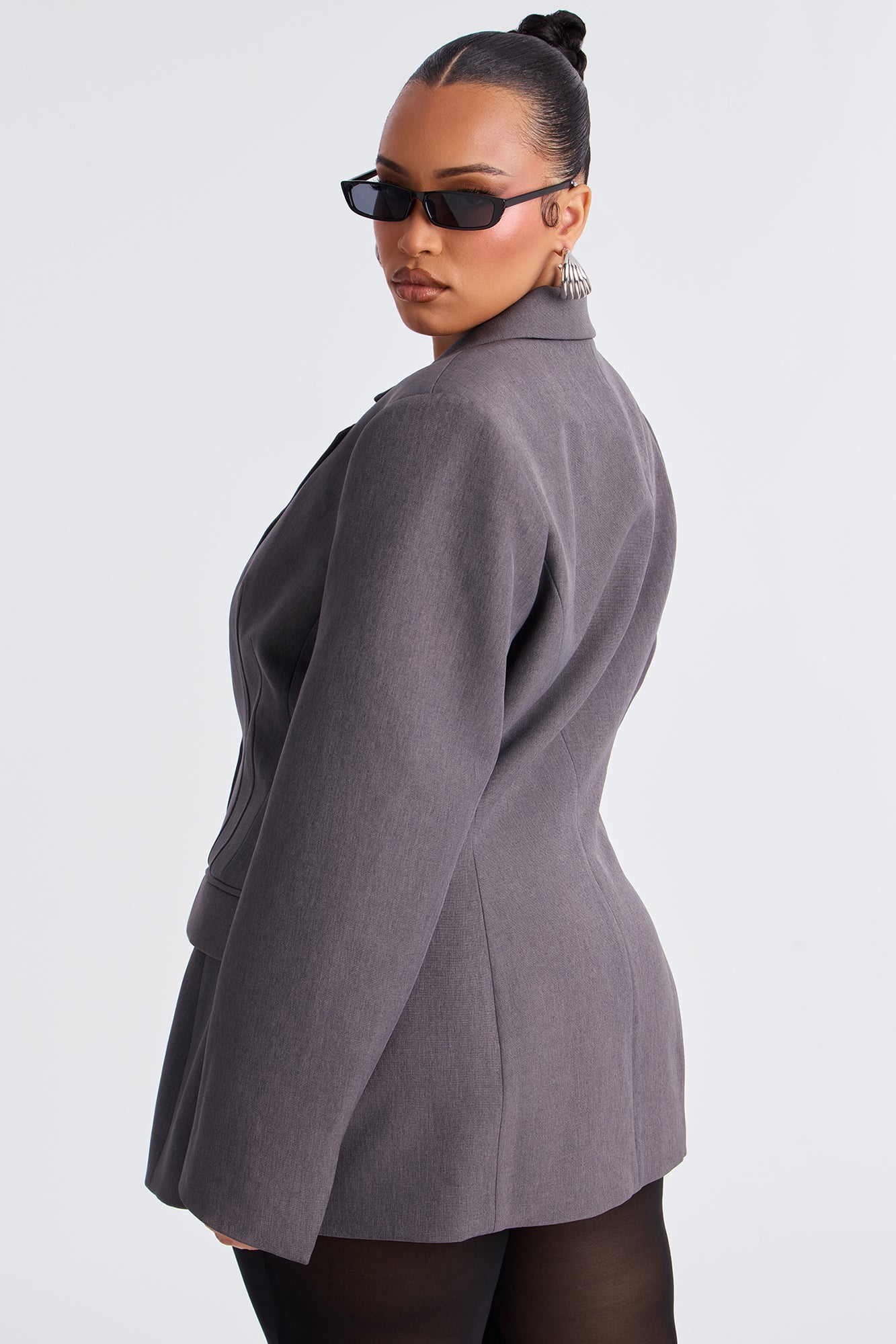 Hailey Hourglass Fitted Blazer - Charcoal
