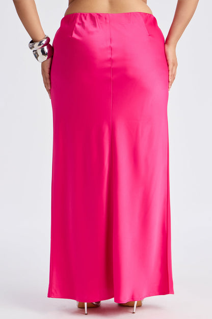 Brunch to GNO Satin Maxi Skirt - Pink