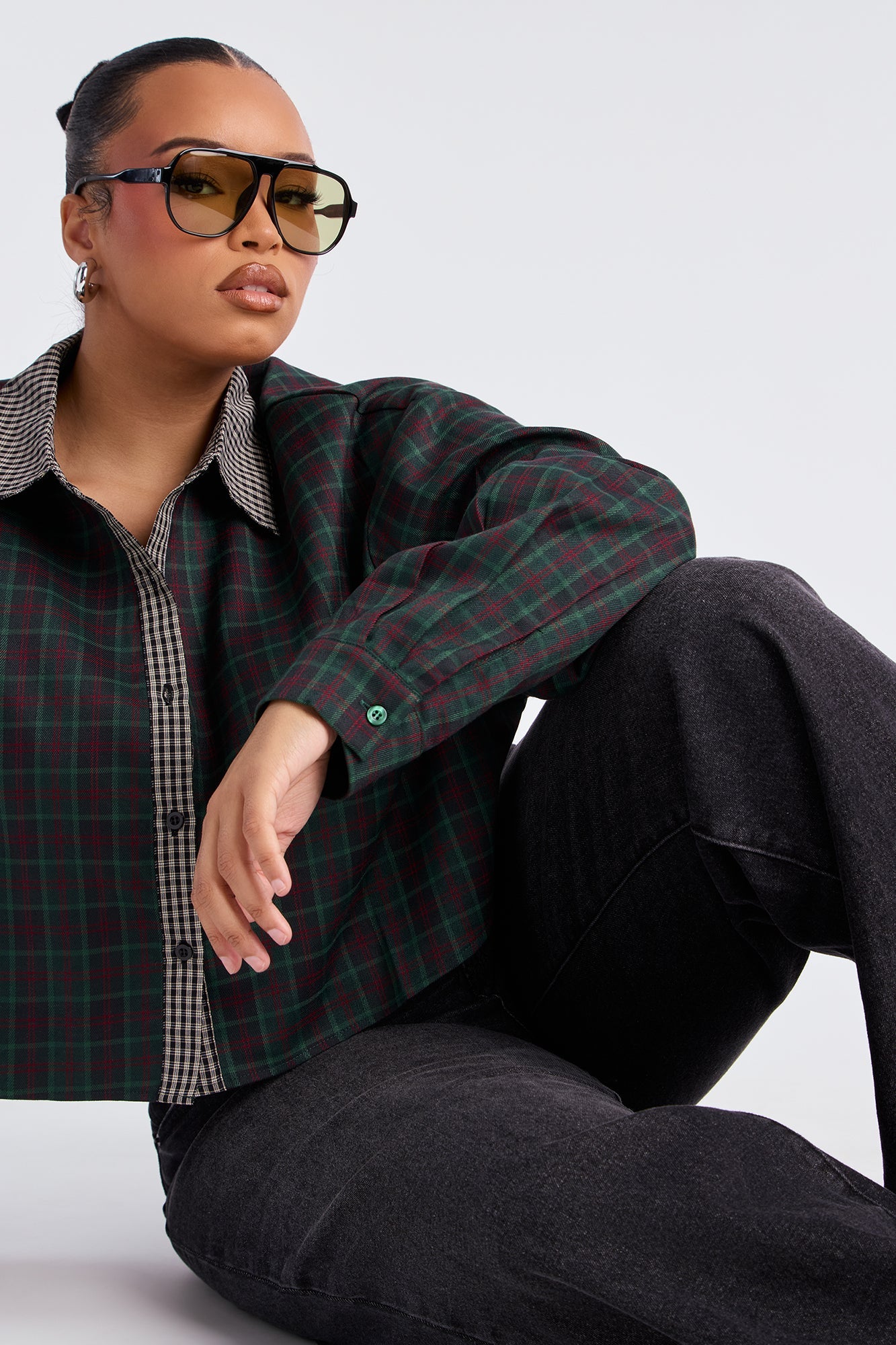 Kennie Plaid Shirt - Green/combo