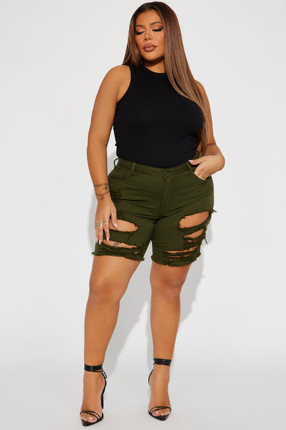 Gone Fishing Shorts - Olive